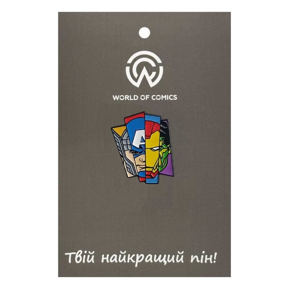Металлический значок (пин) Marvel: Avengers: Thor, Captain America, Iron Man and Hulk, (14458)