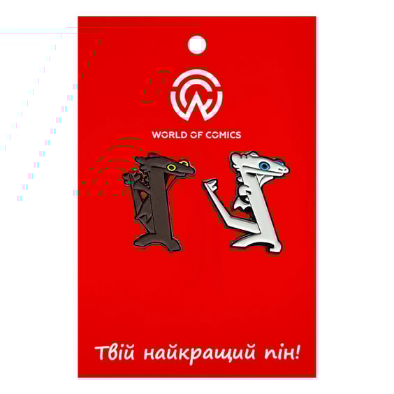 Металевий значок (пін) How to Train Your Dragon:  Toothless and Light Fury (Meme), (14494)