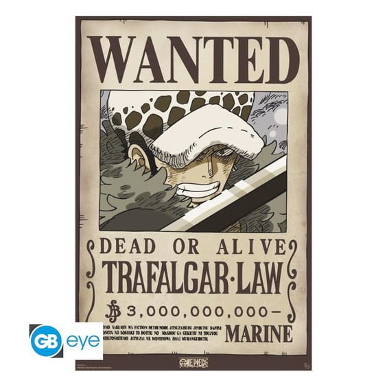 Постер GB Eye: Maxi: One Piece: Trafalgar Law: «Wanted», (145349)