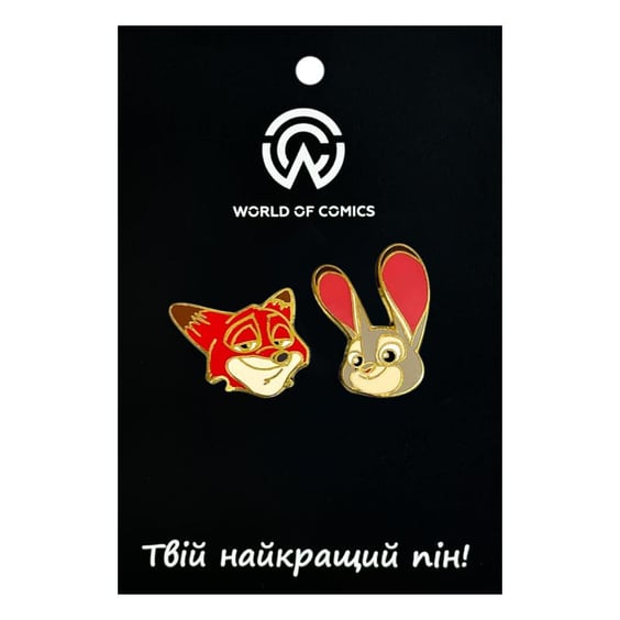 Металевий значок (пін) Disney: Zootopia: Nick Wilde and Judy Hopps (Head), (14615)