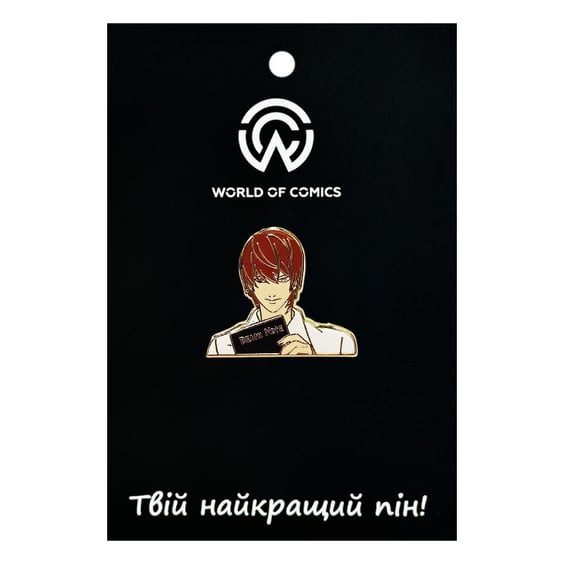 Металевий значок (пін) Death Note: Light Yagami w/ Death Note (Head), (14718)