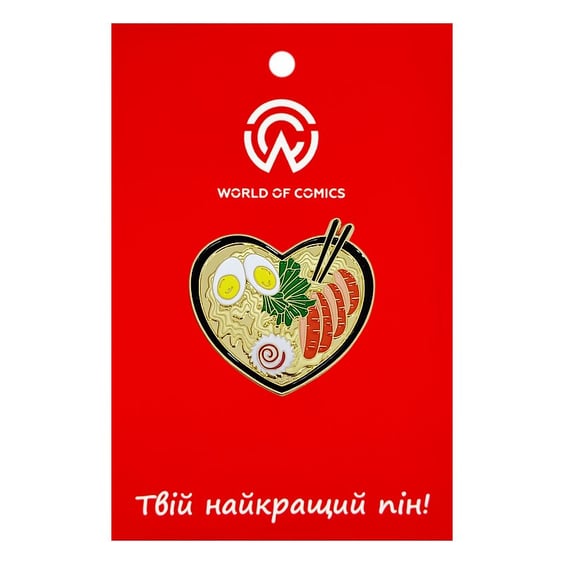 Металевий значок (пін) Bowl of Ramen in Shape of Heart, (14737)