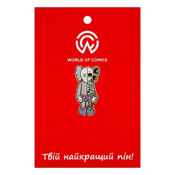 Металевий значок (пін) KAWS: Flayed Open Edition: Companion (Grey and Gold), (14738)