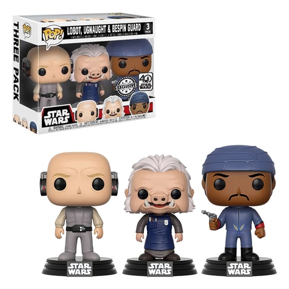 Набір фігурок Funko POP!: Star Wars: 40th The Empire Strikes Back: Lobot, Ugnaught and Bespin Guard (3-Рack) (Special Edition), (14957)