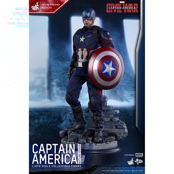 Коллекционная фигура Hot Toys: Movie Masterpiece: Marvel: Civil War: Captain America (Battling Version), (180229) 2