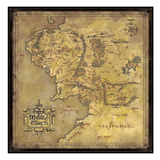 Пазл The Noble Collection: The Lord of the Rings: Map of Middle-Earth, (19137) 3