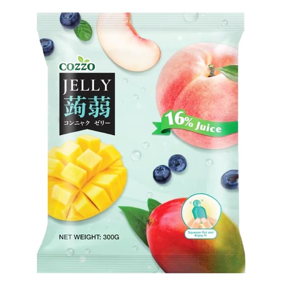 Желейные конфеты Cozzo: Konjac Jelly: Assorted (Blueberry, Mango, Peach), (207433)