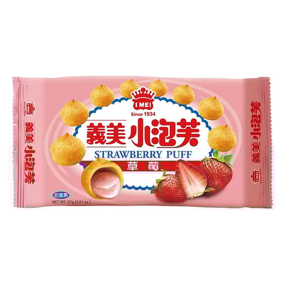 Печиво I MEI: Puff: Strawberry Flavour, (21013)