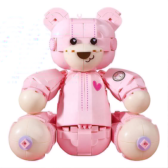 Конструктор Jaki: Teddy Pink Bear w/ Pink Roses, (210758) 3