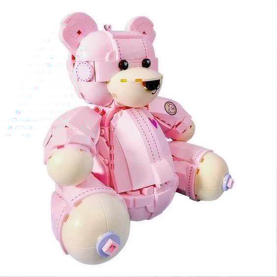 Конструктор Jaki: Teddy Pink Bear w/ Pink Roses, (210758) 4