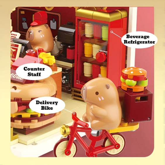 Конструктор Jaki: Mini Super Town: Capybara: Hamburger Shop, (215920) 5