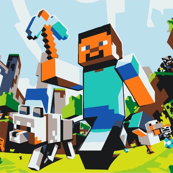 Картина за номерами Kartiny Origami: Minecraft, (21830)