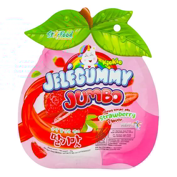 Желейні цукерки Kiokio: Jelegummy: Jumbo: Strawberry Flavour, (281493)