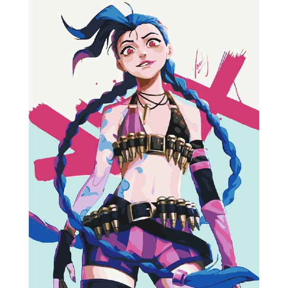 Картина по номерам Kartiny Origami: Arcane: League of Legends: Jinx, (3114)