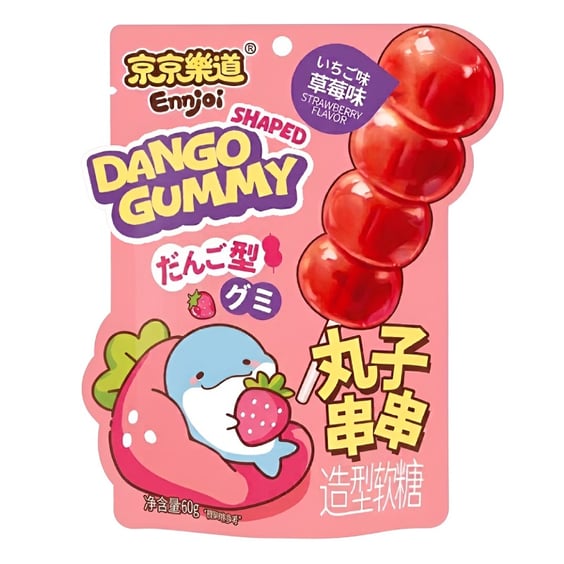 Желейні цукерки Ennjoi: Dango Shaped Gummy: Strawberry Flavor, (321143)