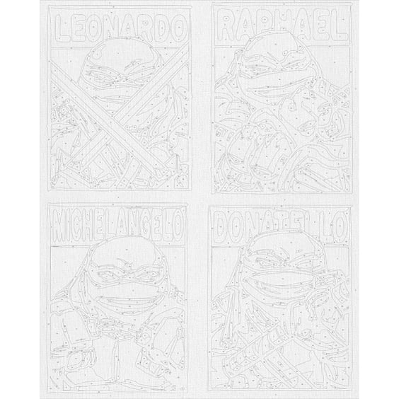 Картина за номерами Kartiny Origami: Teenage Mutant Ninja Turtles: Raphael, Donatello, Leonardo and Michelangelo, (35093) 2