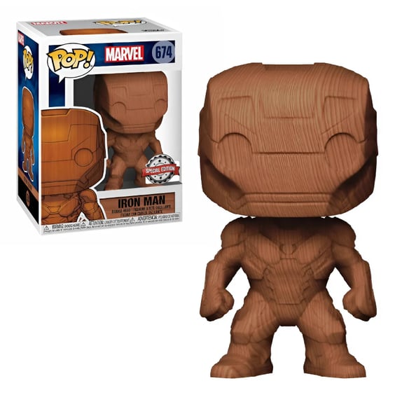 Фигурка Funko POP!: Marvel: Iron Man (Special Edition) (Wood Deco), (36579)