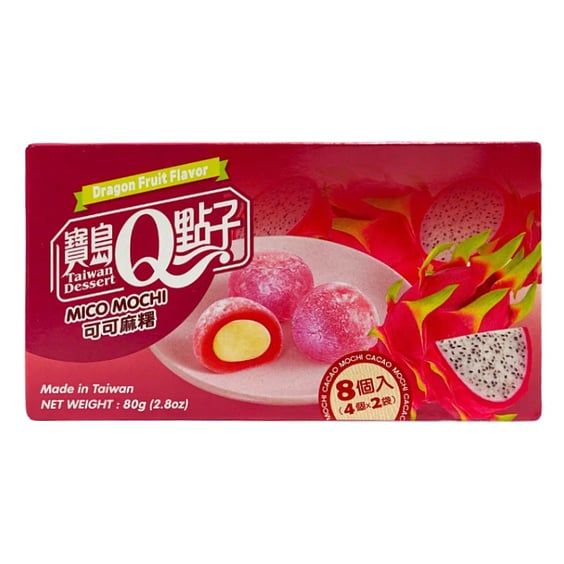 Мочі Taiwan Dessert Q: Mico Mochi: Dragon Fruit Flavor, (37817)