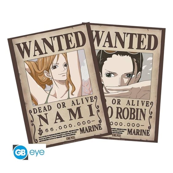 Набор постеров GB Eye: Chibi: One Piece: Wanted Posters: Nami and Robin, (40375)