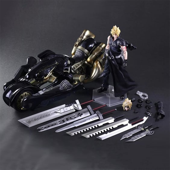 Коллекционная фигурка Play Arts KAI: Final Fantasy VII: Cloud w/ Motorcycle, (44188) 8