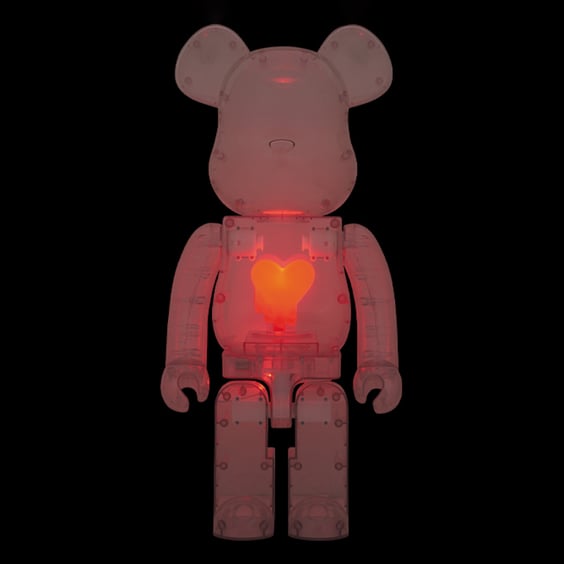 Bearbrick: Emotionally Unavailable: Red Heart (Clear Red) (400%), (44509) 3