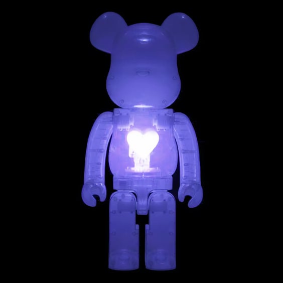 Bearbrick: Emotionally Unavailable: Blue Heart (Clear Blue) (400%), (44528) 2