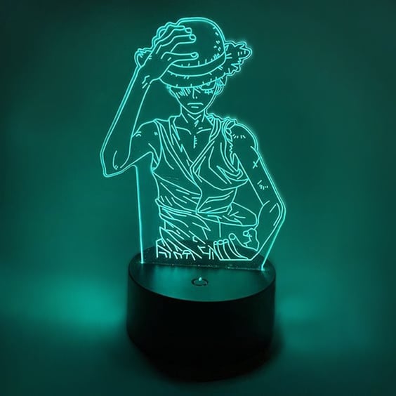 Акриловий світильник One Piece: Serious Monkey D. Luffy w/ Hat, (44620)