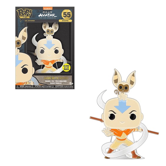 Фігурка Funko POP!: Pin: Avatar: The Last Airbender: Aang w/ Momo (Glows in the Dark), (46062)