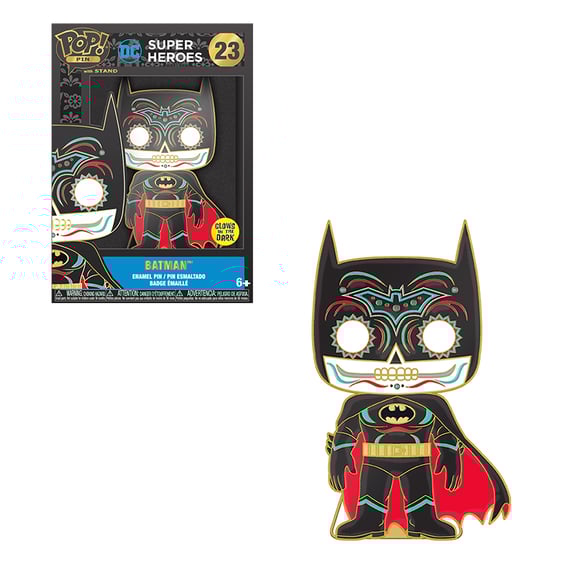 Фігурка Funko POP!: Pin: Dia De Los DC: Super Heroes: Batman (Glows in the Dark), (46387)
