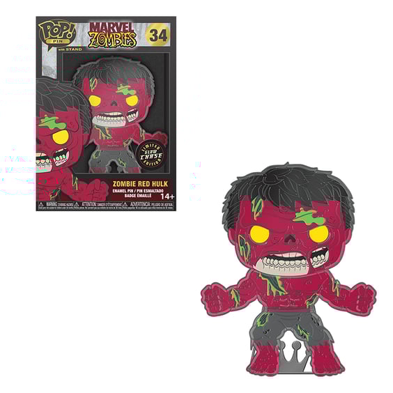 Фігурка Funko POP!: Pin: Marvel: Zombies: Zombie Red Hulk (Glow Chase Limited Edition), (471078)