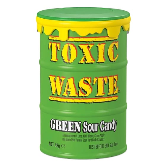 Цукерки Toxic Waste: Drum: Green Sour Candy, (50311)