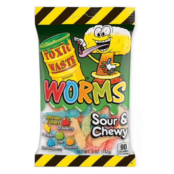 Желейні цукерки Toxic Waste: Worms: Sour & Chewy, (51622)
