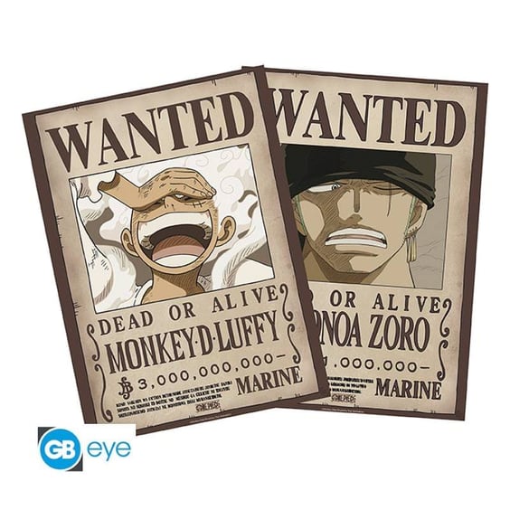 Набор постеров GB Eye: Chibi: One Piece: Wanted Posters: Monkey D. Luffy and Roronoa Zoro, (454396)