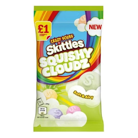 Цукерки Skittles: Srazy Sours: Squishy Cloudz: Soft and Airy, (546546)