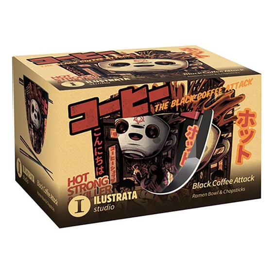 Чаша с палочками Pyramid International: Ilustrata Studio: Black Coffee Attack: «Hot, Strong & Killer» (Set), (56568) 2