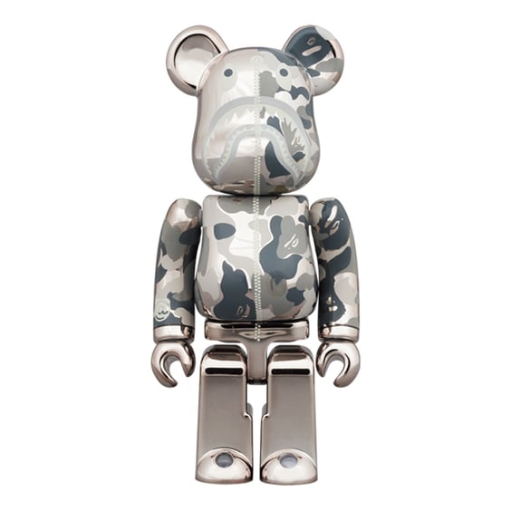 *Original* Be@rbrick: BAPE: Camo Shark (Silver) (Set) (100% & 400%), (595153) 2