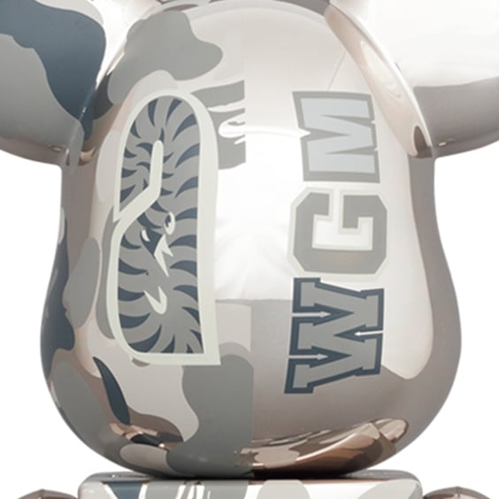 *Original* Be@rbrick: BAPE: Camo Shark (Silver) (Set) (100% & 400%), (595153) 4
