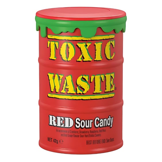 Цукерки Toxic Waste: Drum: Red Sour Candy, (59994)
