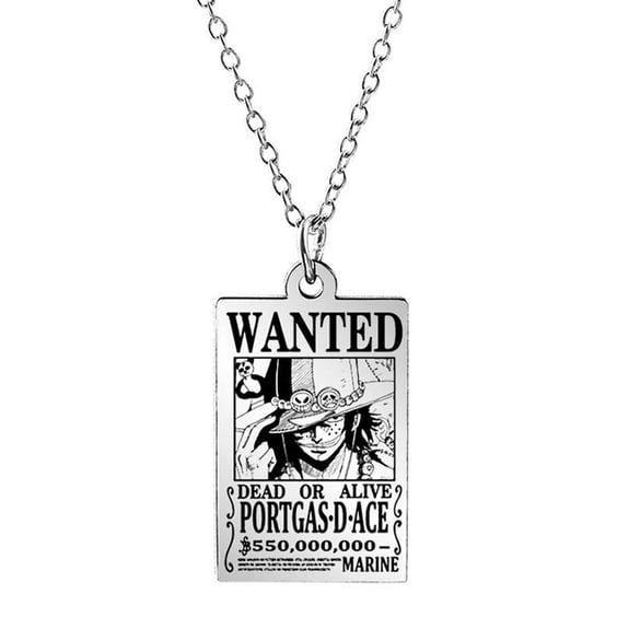 Металевий кулон One Piece: Portgas D. Ace: «Wanted», (600360)