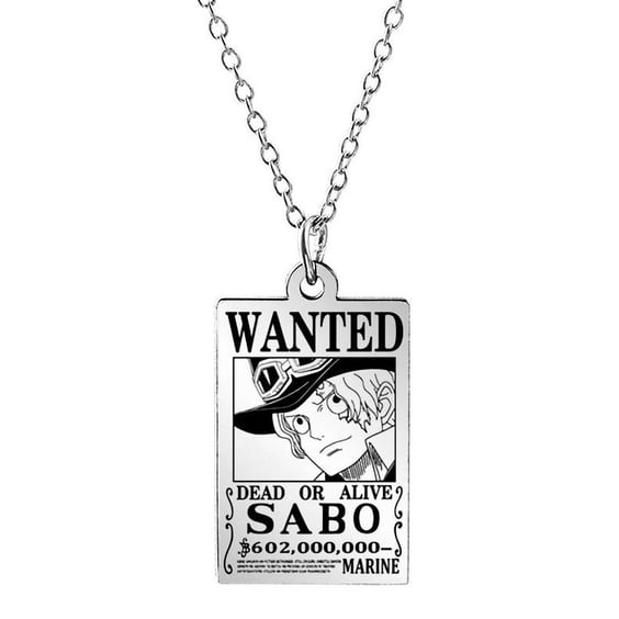 Металевий кулон One Piece: Sabo: «Wanted», (600362)