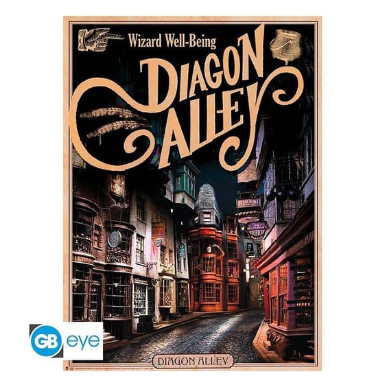 Набор постеров GB Eye: Chibi: Wizarding World: Harry Potter: Retro Posters: Hogwarts Castle and Diagon Alley, (60574) 2