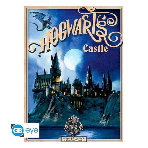 Набор постеров GB Eye: Chibi: Wizarding World: Harry Potter: Retro Posters: Hogwarts Castle and Diagon Alley, (60574) 3