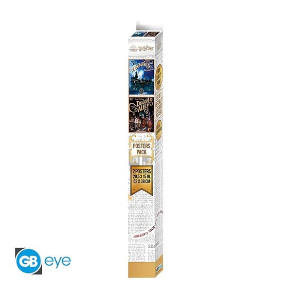 Набор постеров GB Eye: Chibi: Wizarding World: Harry Potter: Retro Posters: Hogwarts Castle and Diagon Alley, (60574) 4