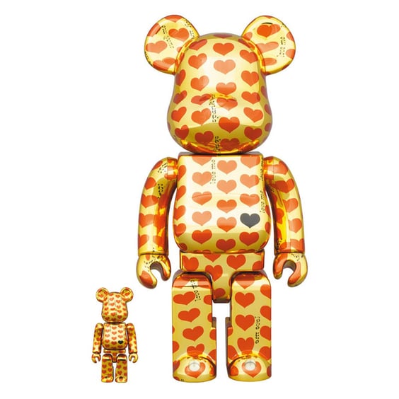 *Original* Be@rbrick: Hide: Gold Heart (Set) (100% & 400%), (607962)