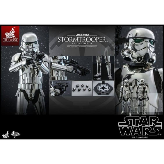 Колекційна фігура Hot Toys: Movie Masterpiece: Star Wars: Stormtrooper (Chrome Version) (Exclusive), (609175) 4