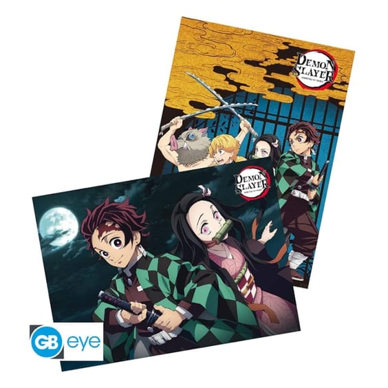 Набор постеров GB Eye: Chibi: Demon Slayer: Tanjiro, Nezuko, Inosuke and Zenitsu, (62790)