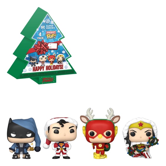 Фігурки Funko Pocket POP!: DC: Super Heroes (4-Pack Tree Holiday), (65542)