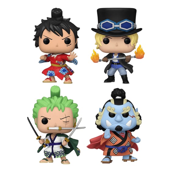 Фігурка Funko POP!: Animation: One Piece: Luffytaro, Sabo, Roronoa Zoro and Jinbe (4-Рack) (GameStop Exclusive) (Glows in the Dark), (691079) 2