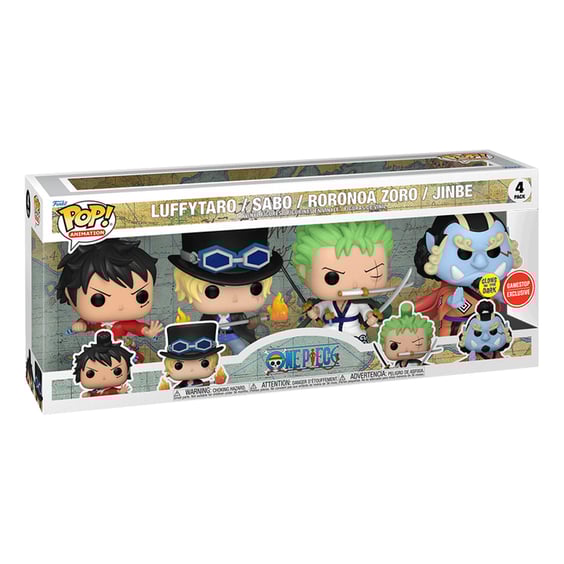 Фігурка Funko POP!: Animation: One Piece: Luffytaro, Sabo, Roronoa Zoro and Jinbe (4-Рack) (GameStop Exclusive) (Glows in the Dark), (691079) 4