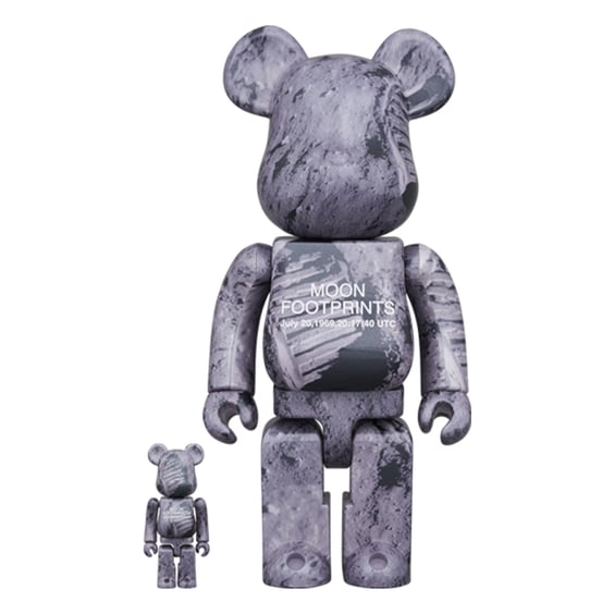 *Original* Be@rbrick: NASA: Apollo 11: Moon Footprints (Set) (100% & 400%), (614656)